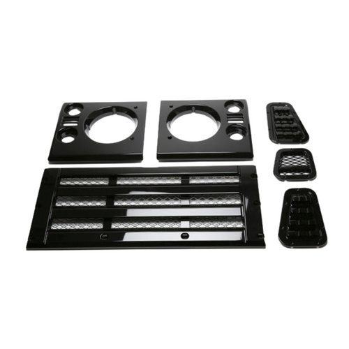 Land Rover Defender Gloss Black Grille/Surrounds/Vent Update Kit